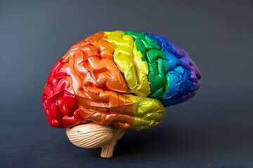 Colorful Brain Symbolizing Diverse Thinking and Cognitive Abilities - obrazy, fototapety, plakaty