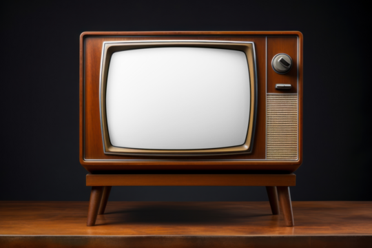 PNG vintage TV screen mockup, transparent design