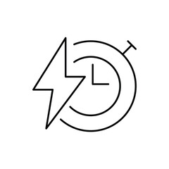 charging time thin outline icon vector design good for website and mobile app
