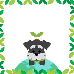 Dog earth day frame banner - schnauzer