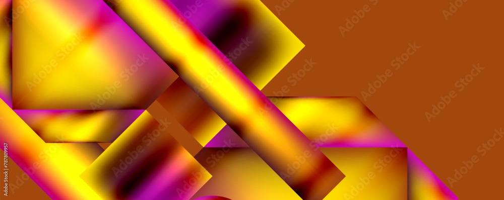 Poster a computer generated image of yellow and purple lines on a brown background High quality