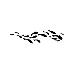 silhouette of swimming fish