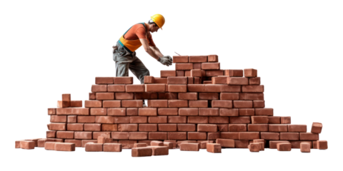 PNG Brick construction worker wall. AI generated Image by rawpixel.