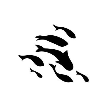 recommend clip art: silhouette of swimming fish