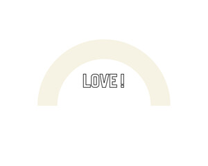 This a text icon. Text is Love. isolated in white background with some patterns.