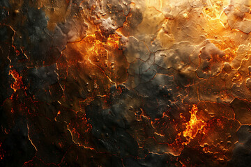 Abstract lava and metal like texture with vivid warm hues natural wallpaper background