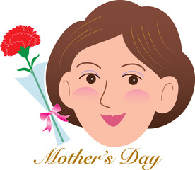 おかあさんと母の日のカーネーション
