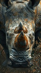 Close Up Portrait of a Rhinoceros