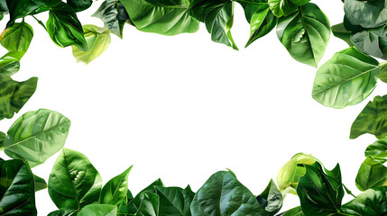 Green leaves frame cut out