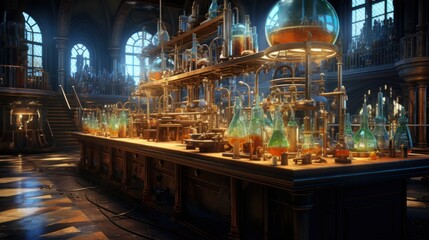 Modern chemisty lab from future;
