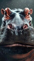 Close Up Portrait of a Hippopotamus