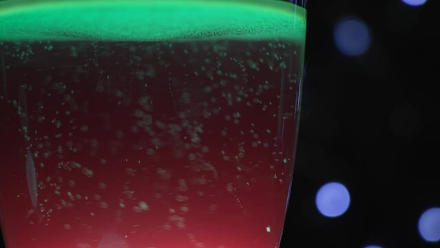 Colorful Soda with Black Background Bokeh