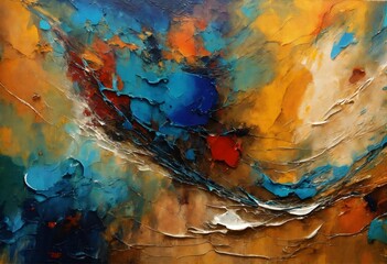 abstract painting done in dutch pouring style with texture and depth dark colours, background with watercolor