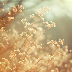 Fototapeta premium Vintage background little flowers beautiful nature.