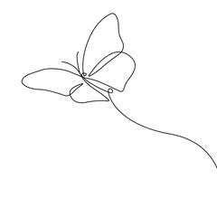 Butterfly Line Art Drawing. Butterfly Line Art Illustration for Minimal Trendy Contemporary Design. Perfect for Wall Art, Prints, Social Media, Posters, Invitations, Branding Design. Vector