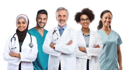 Healthcare workers png, hospital remix, transparent background