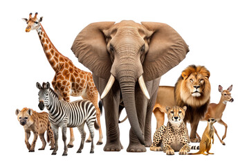 African wildlife png, animal remix, transparent background