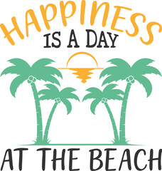 happiness is a day at the beach summer-t-shirt-design-bundle-beach-shirt-vintage