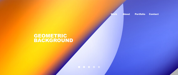 An electric blue and orange gradient create a geometric background resembling the atmosphere and sky. Featuring rectangles, triangles, and circles, perfect for display devices or as a screenshot