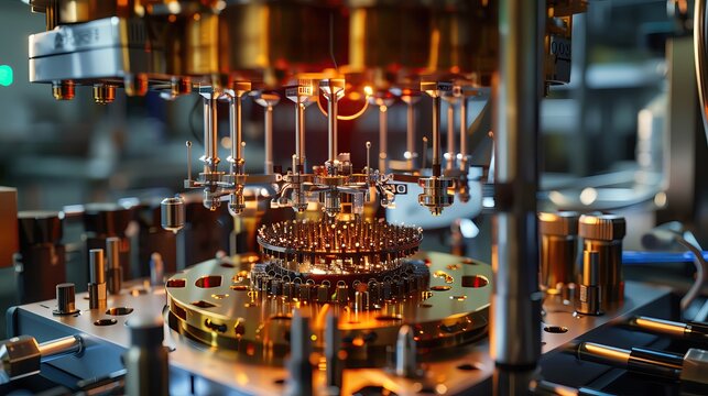 Quantum Computing in action, pulsating core, awe of computings future, silent lab anticipation