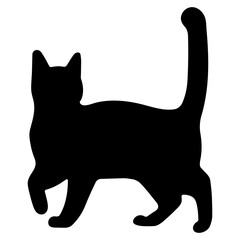 Cat shadow single 14 cute on a white background, vector illustration.