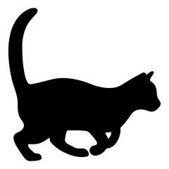 Cat shadow single 27 cute on a white background, vector illustration.