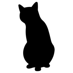 Obraz premium Cat shadow single 36 cute on a white background, vector illustration.