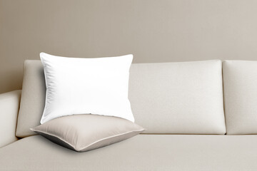 PNG cushion pillow case mockup, transparent design