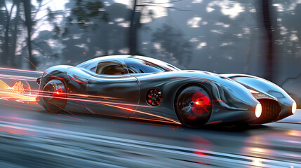 speeding car concept, generative Ai