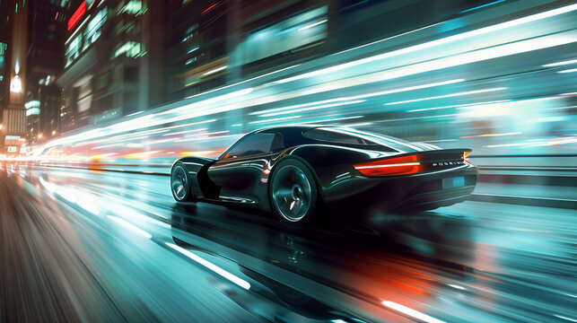 speeding car concept, generative Ai