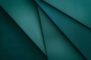 Abstract background of green paper layers, geometric design, top view