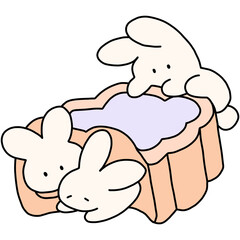 Bunny and moon cake 