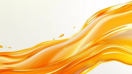 This modern abstract background has orange flowing liquid streams over a light background with a white element. This can be used for a cosmetic banner or flyer. - obrazy, fototapety, plakaty