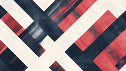 Modern abstract background with intersecting shapes in white, ruby, and navy blue, adding a hipster vibe to any design project