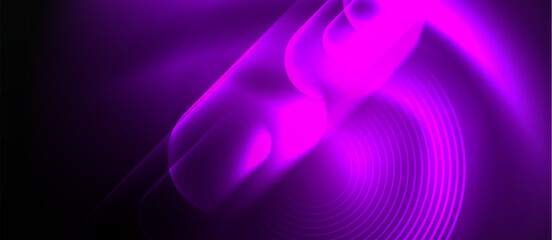 An electric blue wave of colorfulness is flowing in the dark, set against a black background, with shades of purple, violet, pink, and magenta creating a mesmerizing pattern