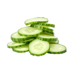 A pile of cucumber slices SVG isolated on transparent background