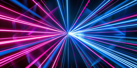 Futuristic Laser Lights in Vivid Blue and Pink