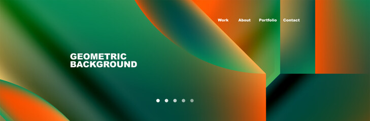 Obraz premium it is a geometric background with a gradient of green and orange . High quality