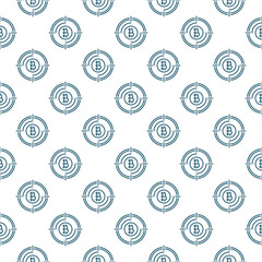 Target with Bitcoin sign vector Crypto Technology thin line seamless pattern - 787842572