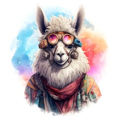 Space Llama: A llama with a cosmic-themed fur coat and accessories