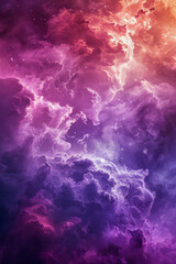 Obraz na płótnie Canvas Cosmic Dreamscape: Interstellar Clouds in Violet Hues