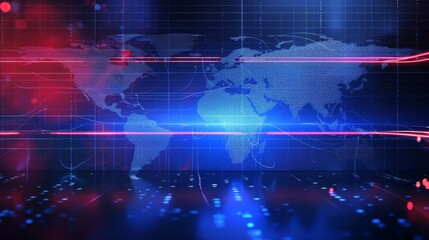 Obraz premium 3D World News Background, digital world breaking news Studio Background