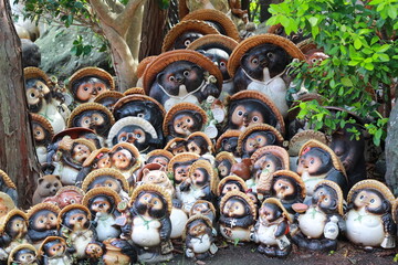 dolls in Japanese shrine