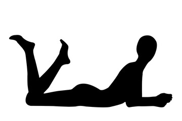 black vector image silhouette modern yoga exercises, beauty, body line art. For use as a brochure template or for use in web design.