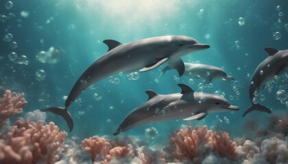 Fototapeta premium dolphins in the sea