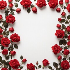 red roses frame with hearts | frame | empty frame for picture