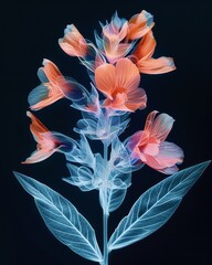 Fine art X-Ray of Snapdragon black background