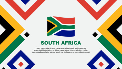 South Africa Flag Abstract Background Design Template. South Africa Independence Day Banner Wallpaper Vector Illustration. South Africa Template