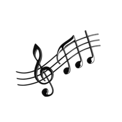 Fotobehang musical notes melody isolated on transparent background © Delice