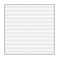 Graph paper. Printable grid paper with stave on a white background. A blank music sheet paper with staff. Geometric pattern for composition, education, school. Realistic lined paper blank